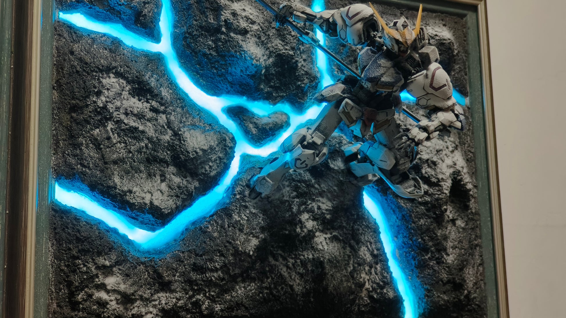 Bandai MG Barbatos Gundam Snow Scene Diorama – Wall-Mountable & Frame Display - MirageGundam